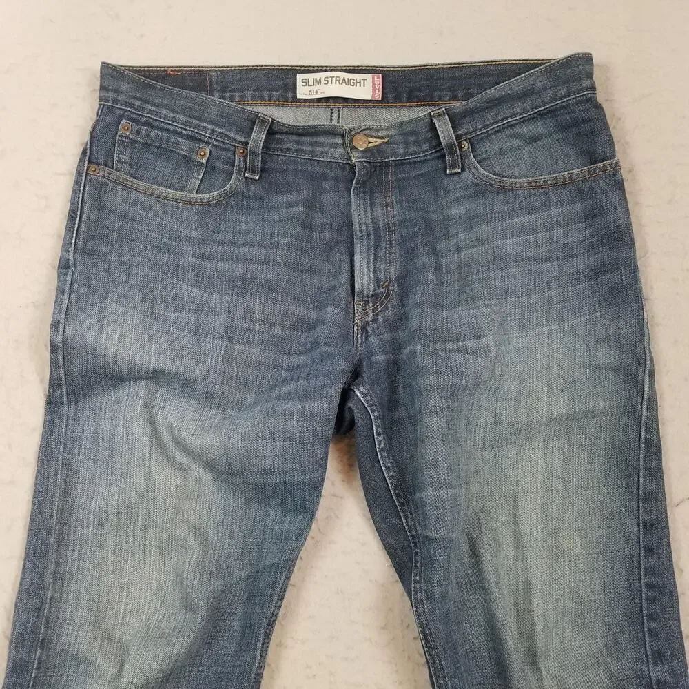 Levis 514 Jeans Mens 36x31 Blue‎ Medium Wash Slim Straight 100% Cotton Denim